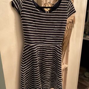 Paper Doll Navy and Cream Striped Mini Dress
